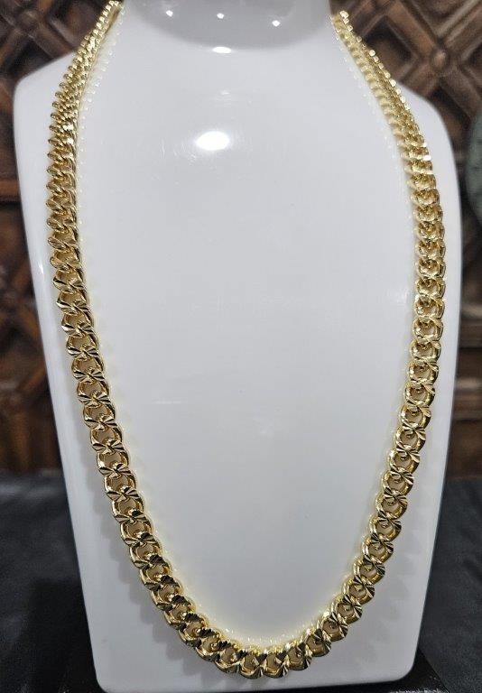 18k Italy Stamped Yellow Gold Filled Chain-55cm-Bonus Gift