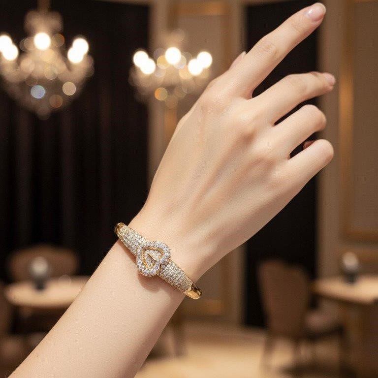 18K/ITALY Yellow Gold Filled bangle -(stamped 18K/ITALY)-Bonus Gift
