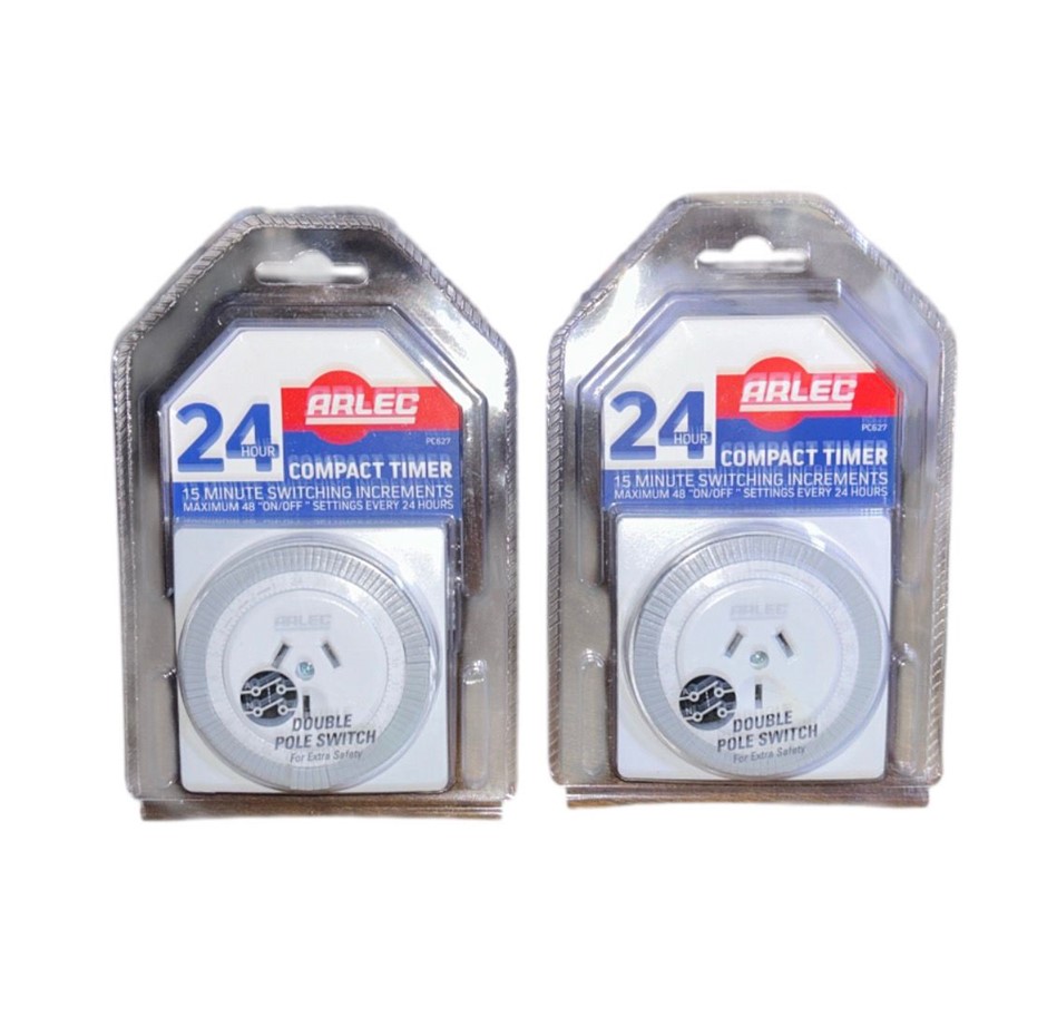 2x ARLEC 24 Hour Compact Timers