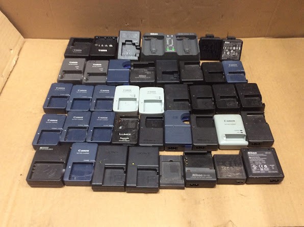 Sony/Canon/Nikon Mixed Brand and Model Camera Battery Chargers (Lot of 40)