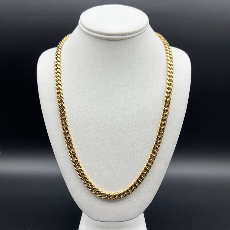 18K Gold-Filled Cuban Curb Chain Necklace, 8MM Wide - 50.8cm