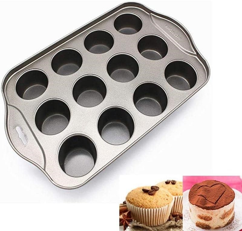AIMALL 12 Cups Individual Mini Cheesecake Cake Pan Tin Loose Base Cheese Ca