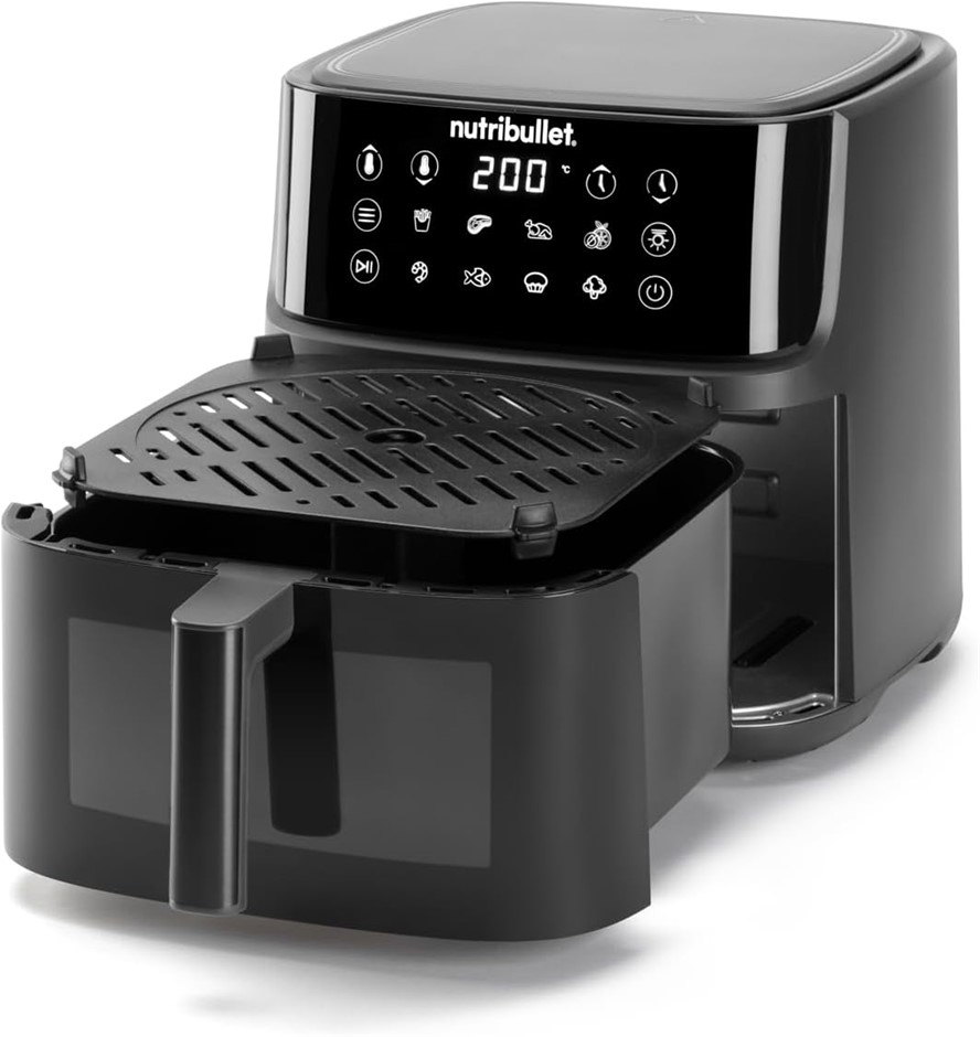 NUTRIBULLET Crisplite Vision Air Fryer, 8L. NB: Has been used.