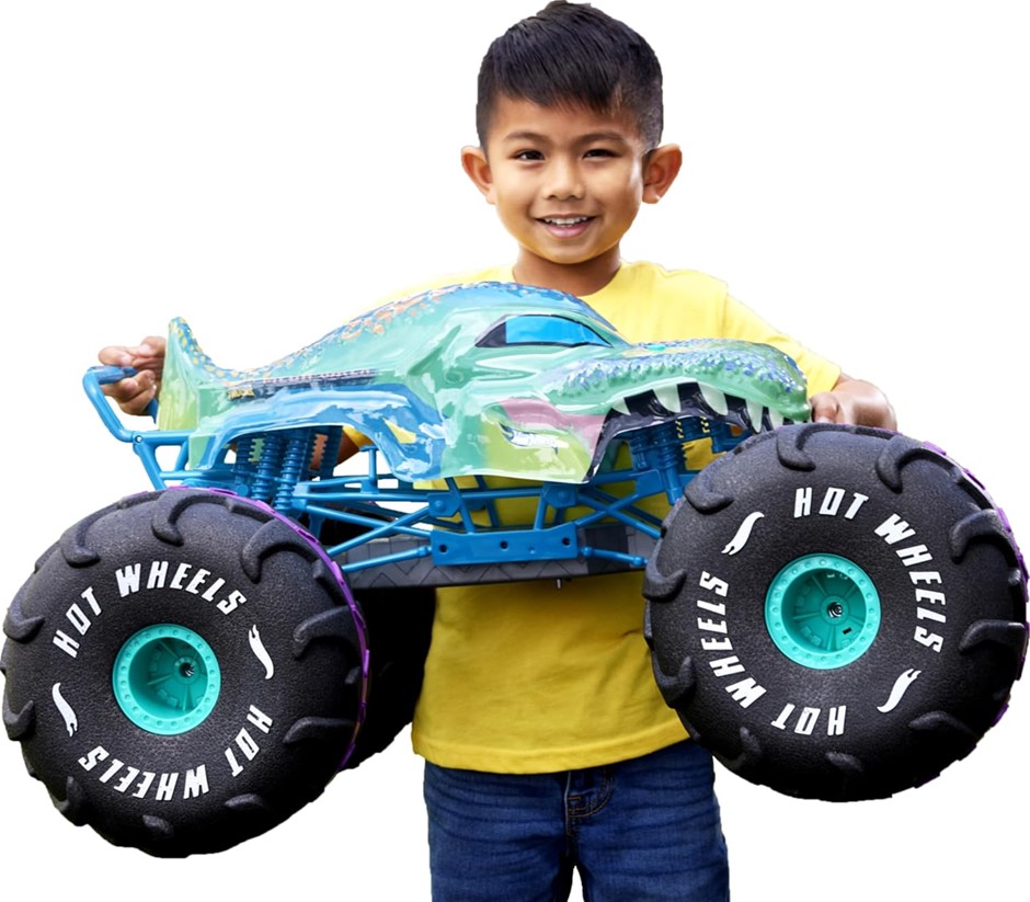 HOT WHEELS RC Monster Trucks Mega-Wrex in 1:6th Scale, Extra Large Remote-