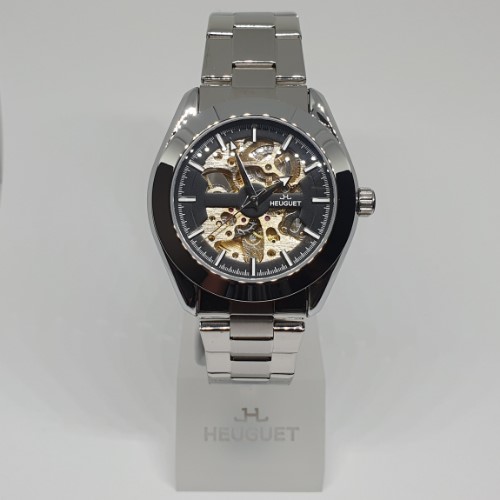 HEUGUET Type 001 Men's Skeleton Automatic Watch — Silver