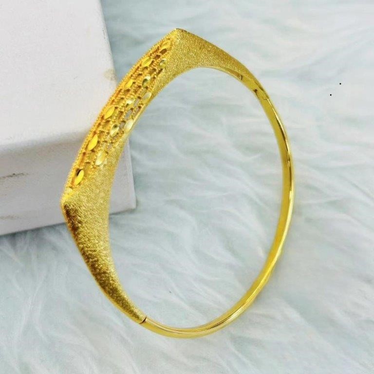 22KGold Filled/Italy Stamped Yellow Bangle -60MM-Bonus Gift