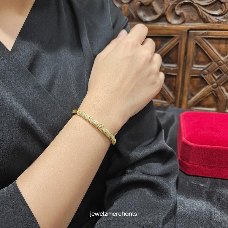 18KGold Filled/Italy Stamped Yellow Bangle -57MM-Bonus Gift