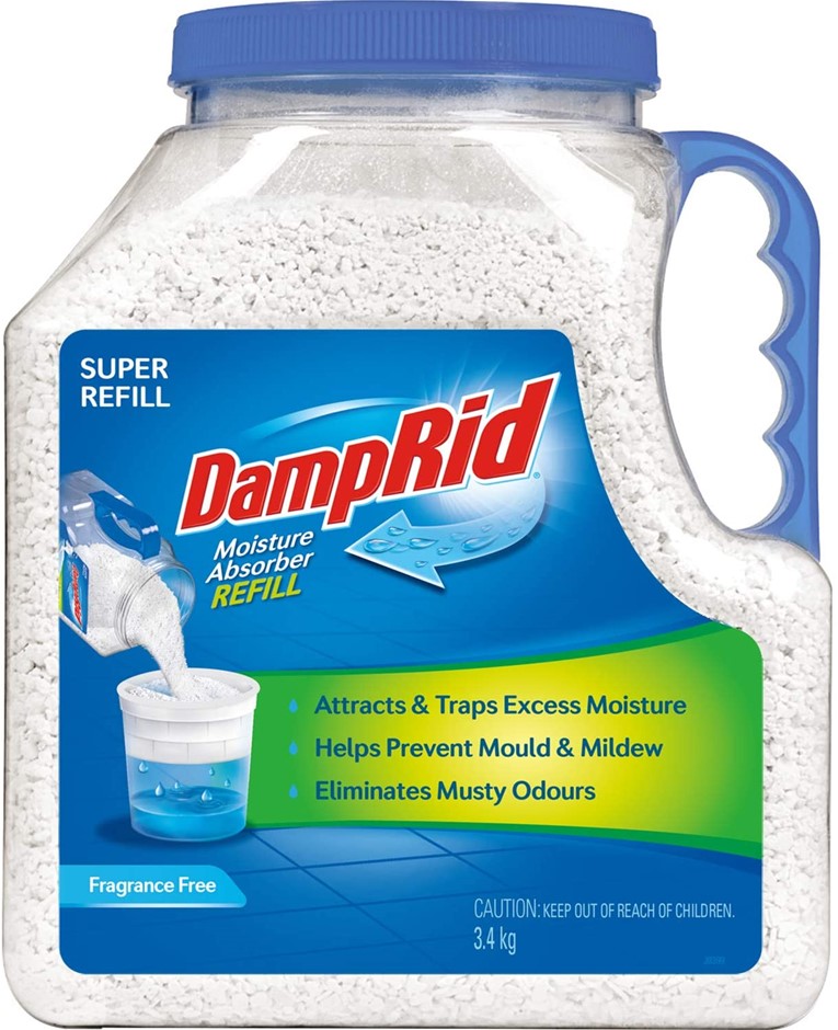 DAMP RID Damp Moisture Absorber Super Refill, Fragrance Free, 3.4kg.