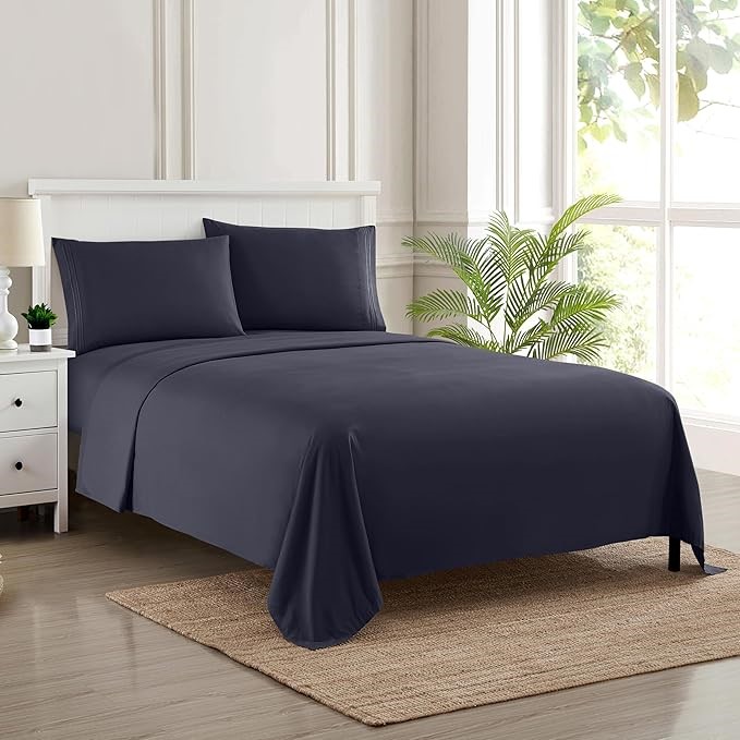 Full Size Sheet Sets - Queen Bed Breathable Luxury Sheets with Full Elastic
