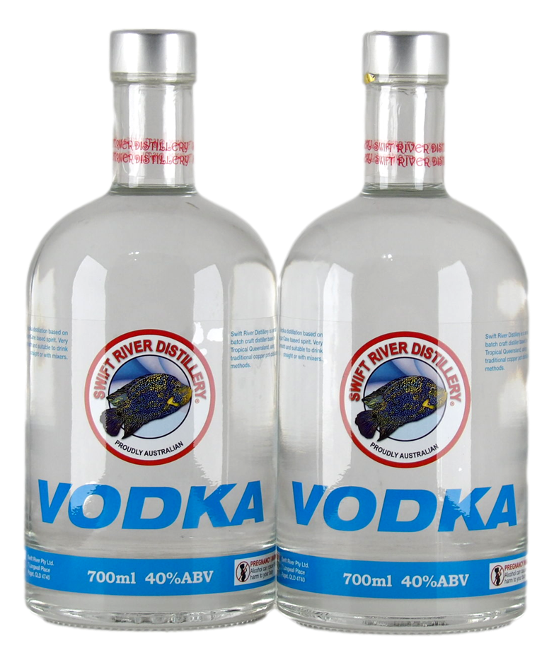Swift River Distillery Vodka (2x 700mL), QLD.