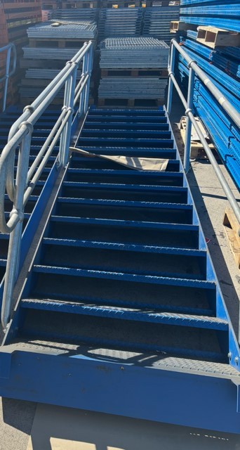 Set of stairs with handrails for both sides