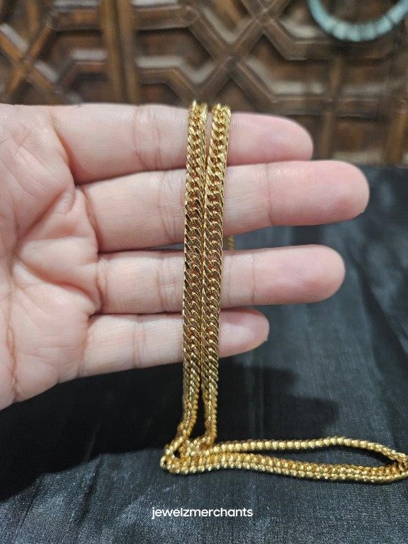 18K/Italy Stamped Yellow Gold Filled Chain -60CM-4MM-Bonus Gift