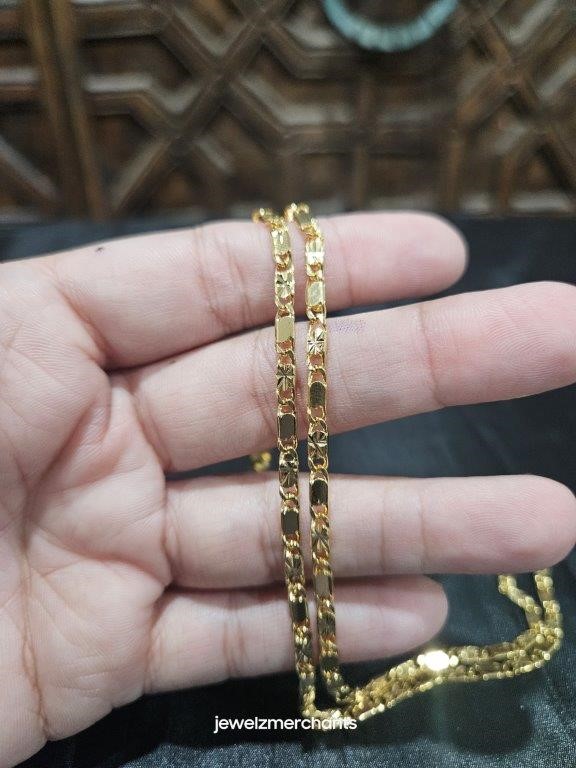18K/Italy Stamped Yellow Gold Filled Chain -60CM-3MM-Bonus Gift