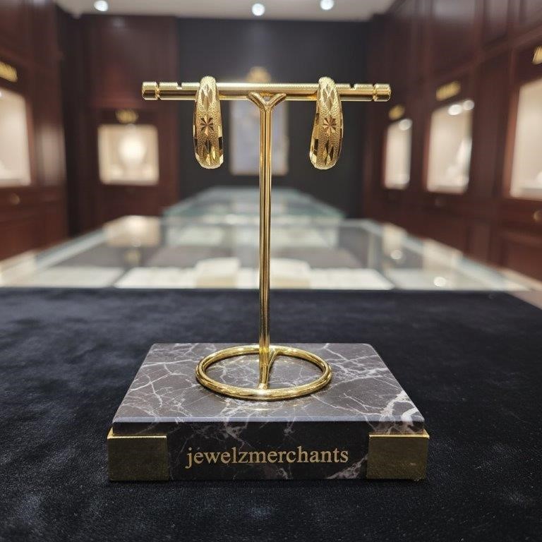 22K/Italy Gold Filled Earring-Bonus Gift -(stamped 22K/Italy)-Warranty