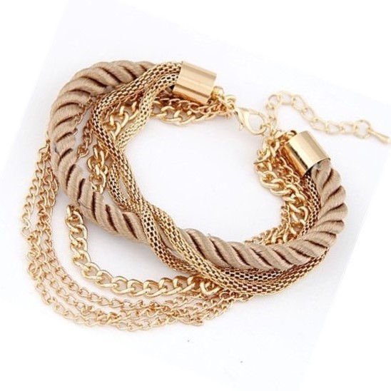 Designer Multilayer Handwoven Rope Charm Bracelet