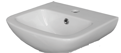 Milano Wall Basin 400x360 1TH (No plug and waste)