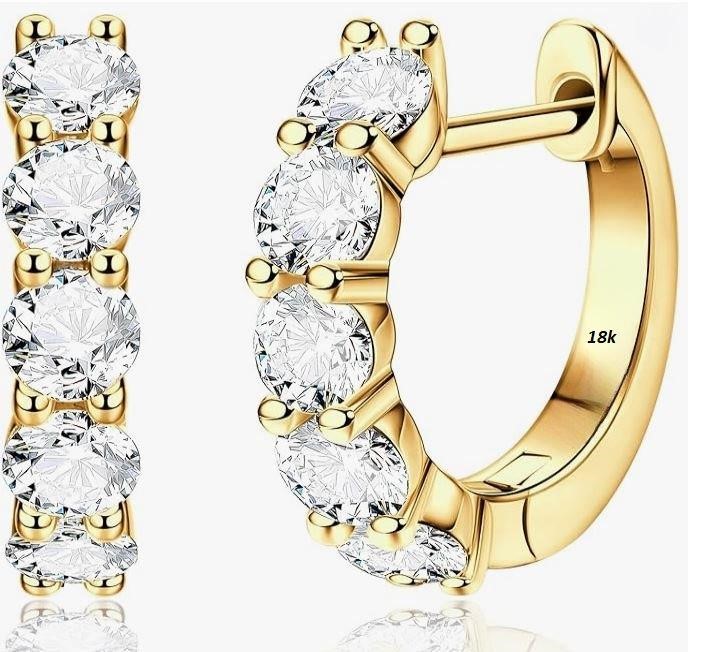18k Yellow Gold Filled Earrings stamped(18K)