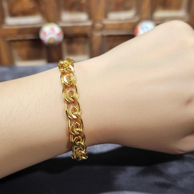 18k Italy Stamped  Yellow Gold Filled Bracelet-Quality Guarantee-20cm