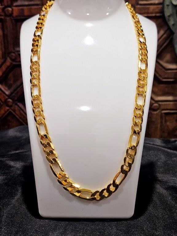 18k Italy Stamped  Yellow Gold Filled Figaro Chain-Quality Guarantee-50cm