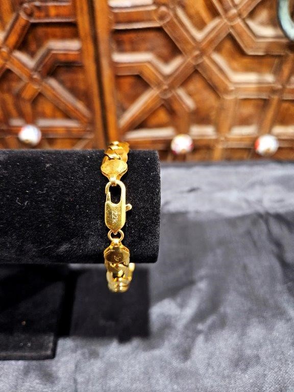 18k Italy Stamped  Yellow Gold Filled Bracelet-Quality Guarantee-19cm