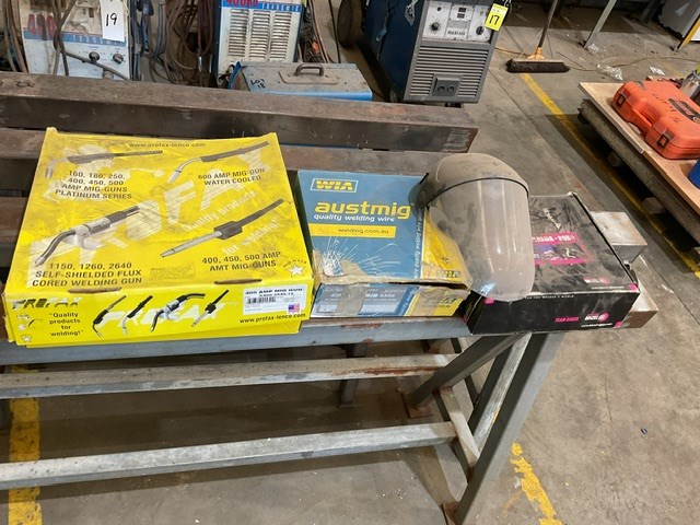 Mig Welder Hand Piece, Welding Wire, Welding Mask