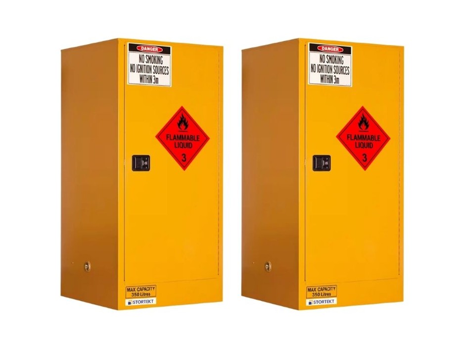 350L Flammable Liquid Vertical Storage Cabinet - 2 Cabinets