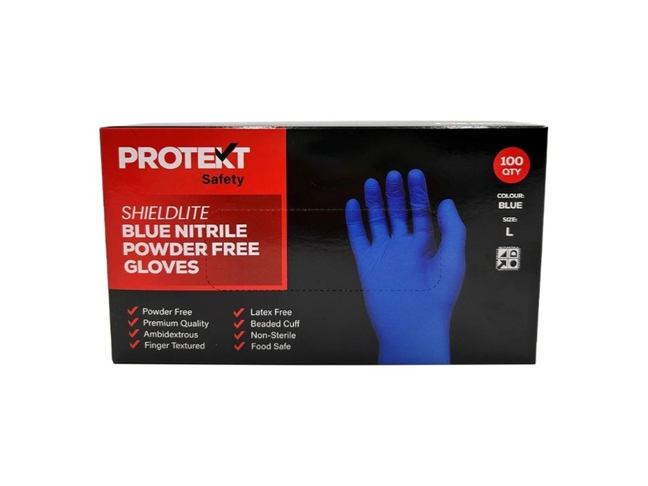 Blue Nitrile Powder Free Gloves - Size S - Pallet of 800 Packs