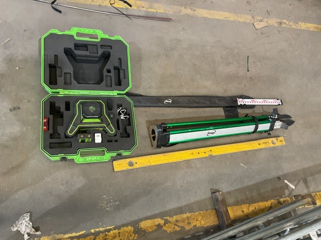 Imex i66R Rotating Laser Level With Tripod, Staff and Spirit Level