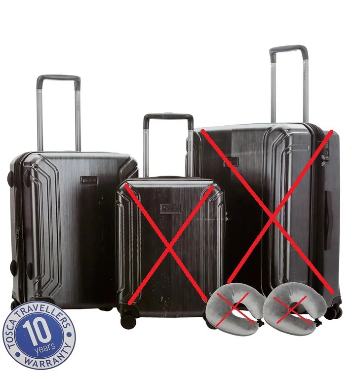 TOSCA Hardside Luggage Suitcase, Silver Grey, Medium: 67cm. NB: Used, not