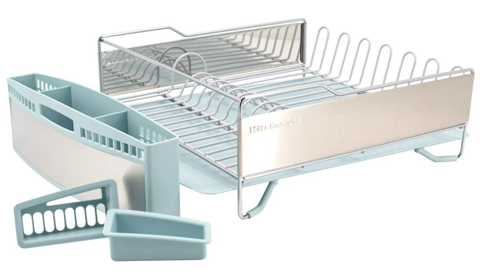 KITCHENAID Dish Drying Rack, Blue. NB: Used, not in original packaging, no
