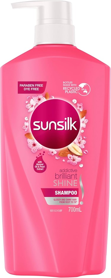 2 x SUNSILK Addictive Brilliant Shine Shampoo, 700ml.