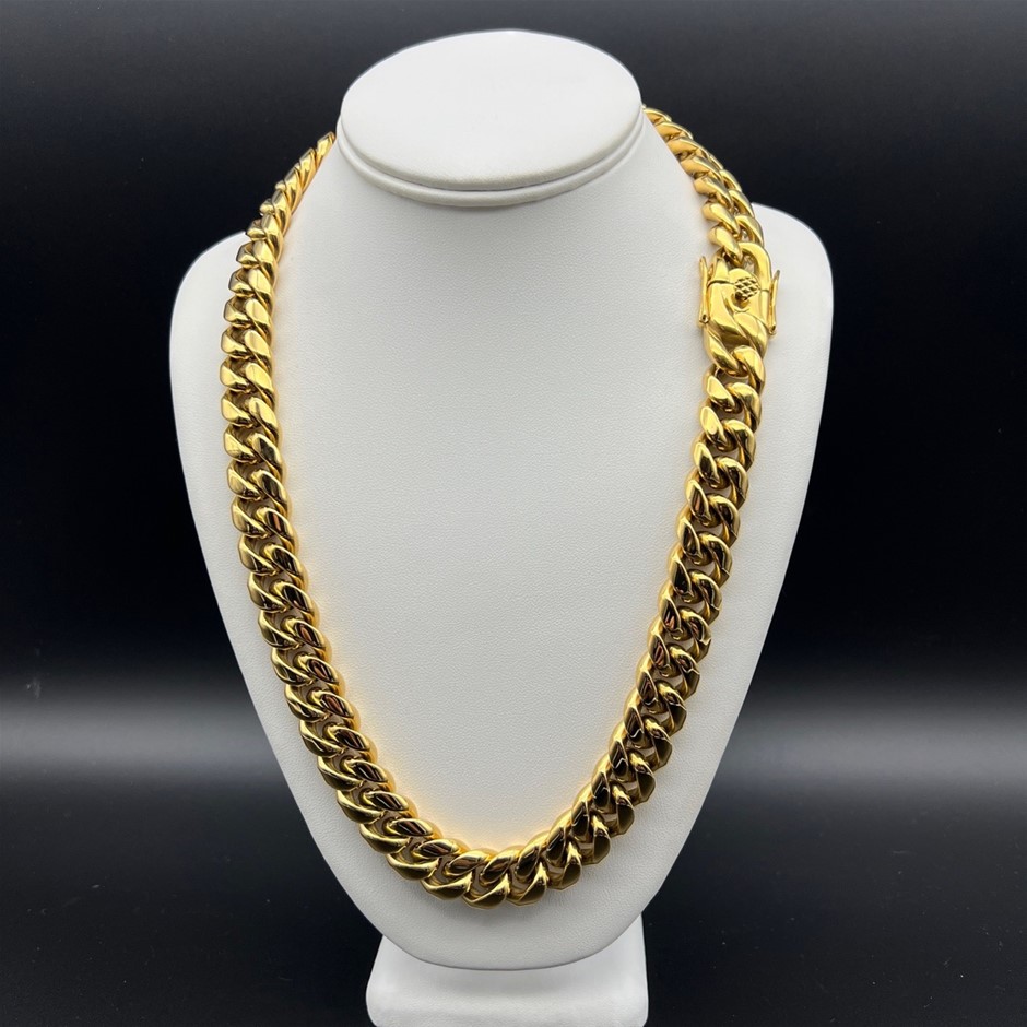 18K Gold-Filled Cuban Curb Chain Necklace, 16MM Wide - 45.7cm