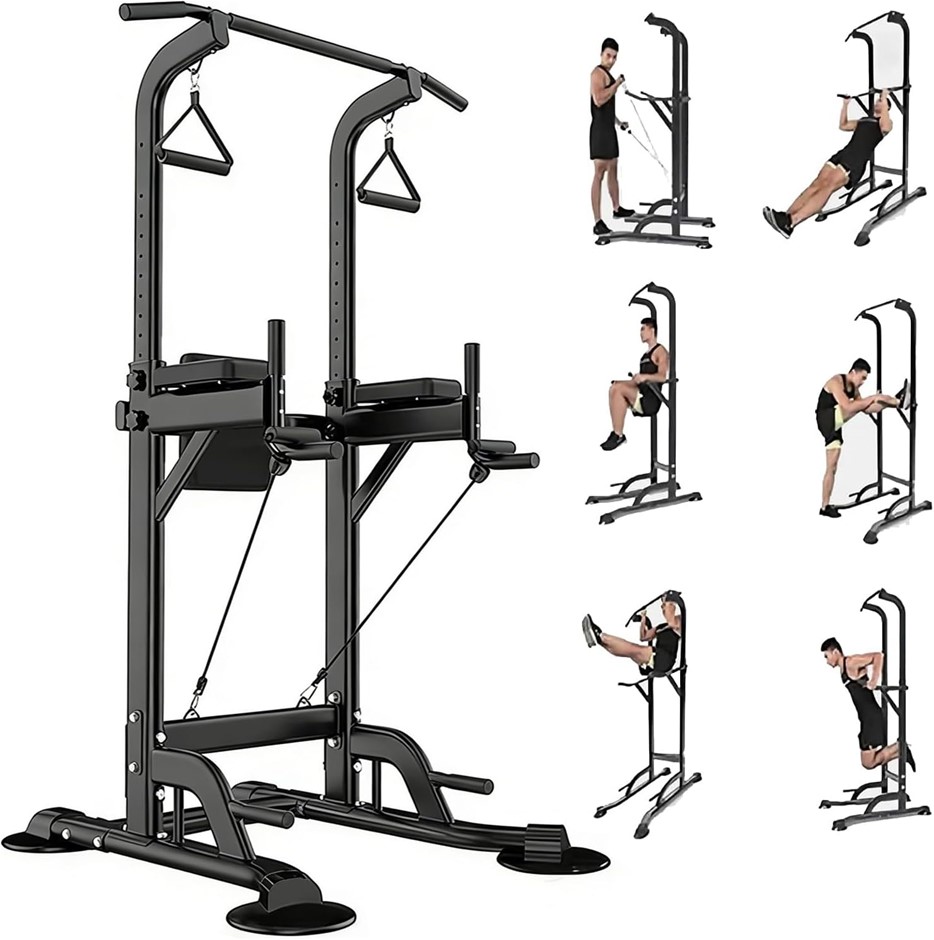 Power Tower Pull Up Bar Station for Home Gym Strength, 200kg Pull Up Dip St