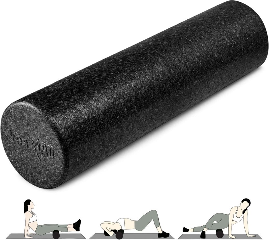 Yes4All EPP Exercise Foam Roller, 61 x 15.2 x 15.2 cm, Colour: Black.