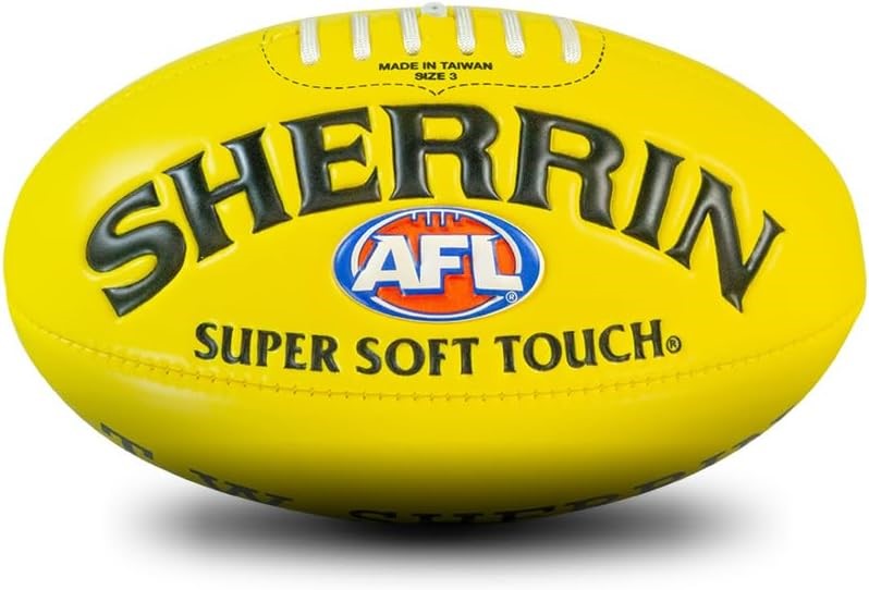 Sherrin AFL Soft Touch 25cm Junior Youths Kids PVC Football, Yellow.