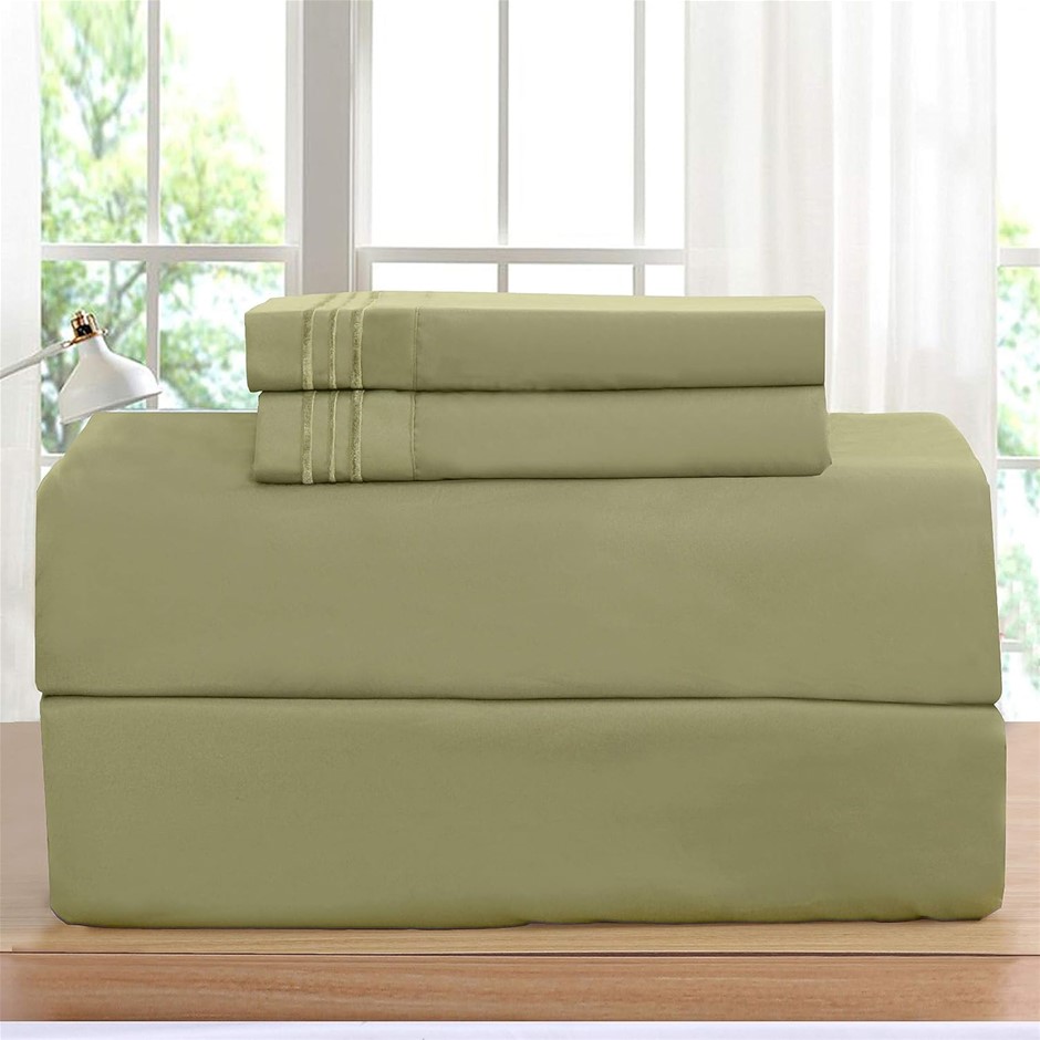Elegant Comfort Luxurious Bed Sheet Size: California King Sage Green