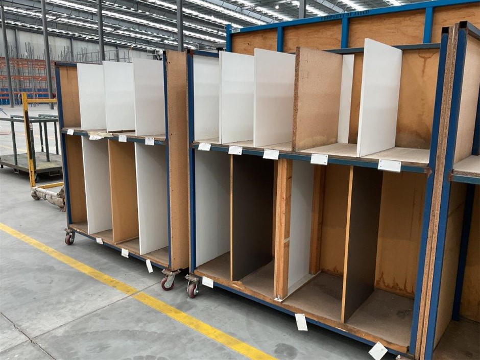Steel Fabricated Trolley with Timber Shelving x 2