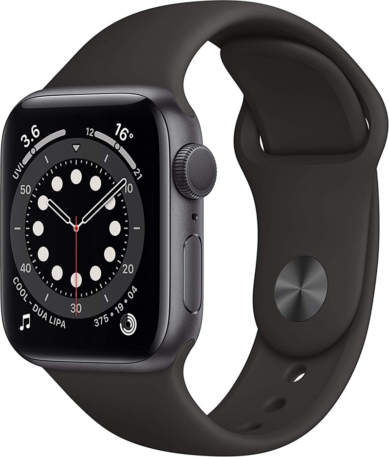 APPLE Watch Series 6 (GPS, 40mm), Space Grey Aluminium Case w/ Black Sport