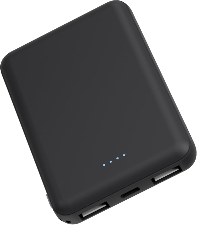 Laser 5000mAh Powerbank Dual USB-A, USB C Charger Ports, 118g Portable Char