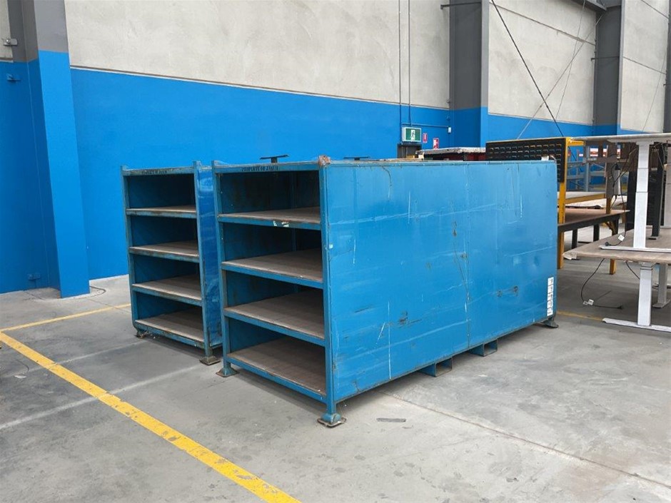 Steel Stillages with Four Timber Racks x 2