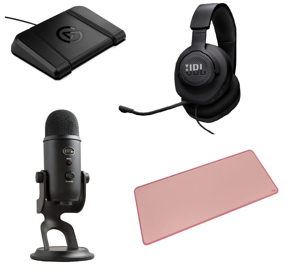 4 x Gaming Accessories. 1 x ELGATO Stream Deck Pedal – Hands-Free Studio Co