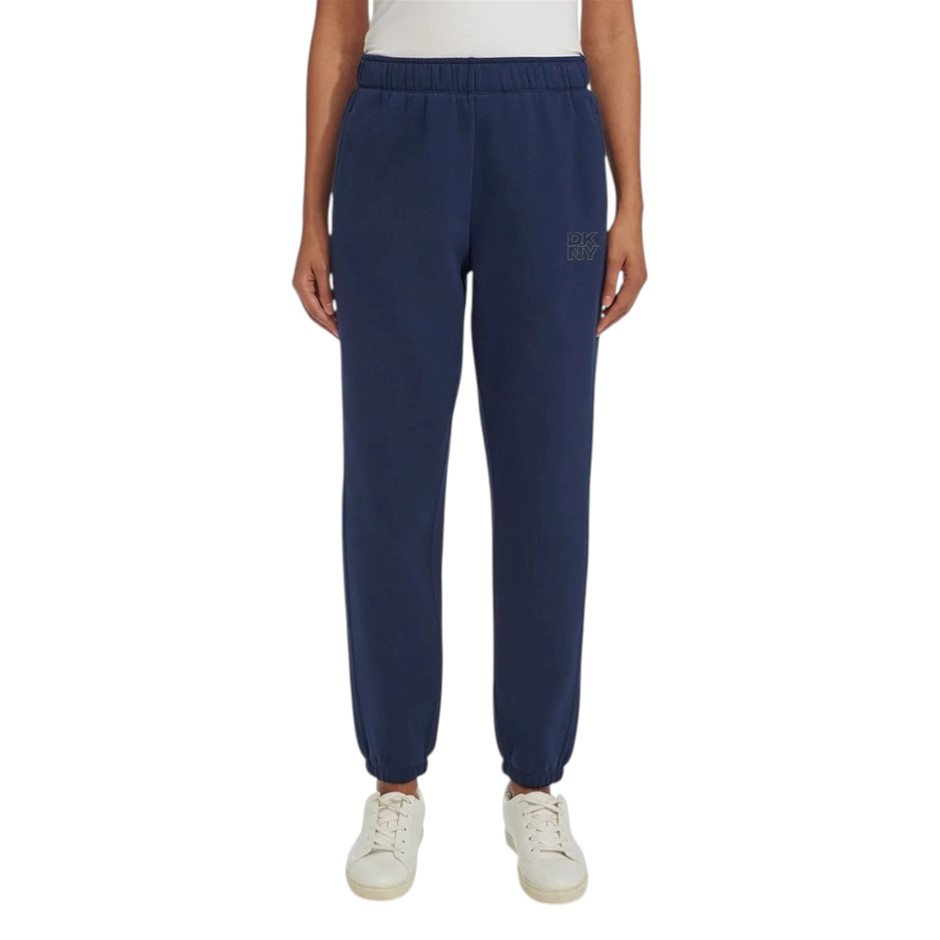 DKNY SPORT Women's Fleece Pants, Size S, 60% Cotton, Peacoat (PCT). NB: may
