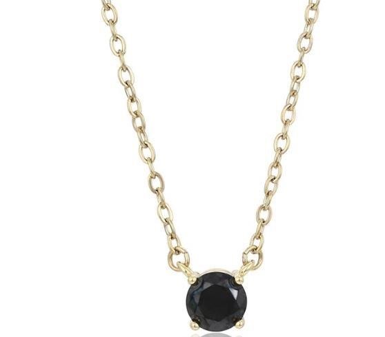 18K Yellow Gold Plated 1.0ct Black Stones  Pendant and chain (50cm)