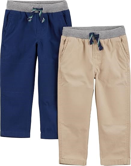2 Pack x SIMPLE JOYS BY CARTER'S Baby Boys' Pull on Pant, Size 5T, Light K