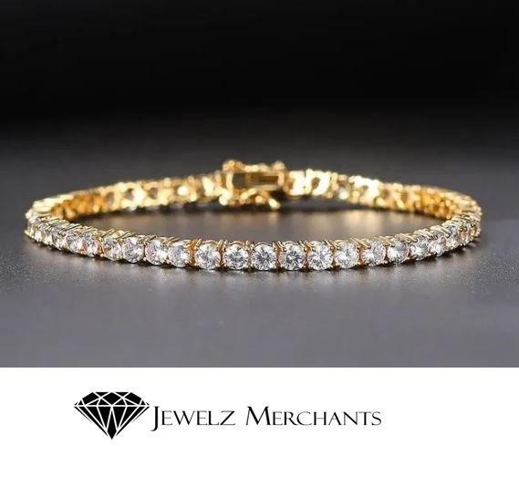 GRA Moissanite white & Black Brilliant Cut Tennis Bracelet -S925-18cm-3mm