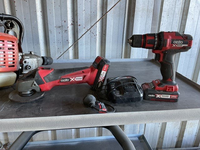 <p>Ozito Drill and Angle Grinder and Charger</p>