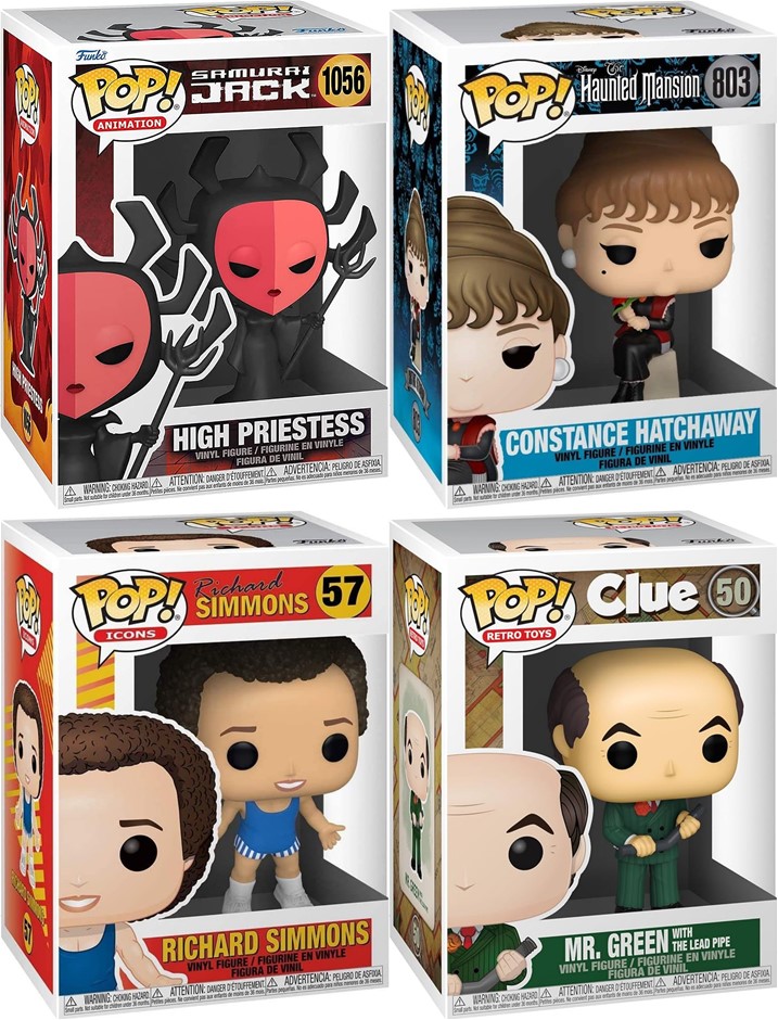 4 x FUNKO POP: Haunted Mansion Constance Hatchaway 10 cm, Clue Mr. Green wi