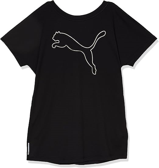 PUMA Women's Train FAV Jersey Cat Tee, Size M, Black/Outline Cat, 520260.