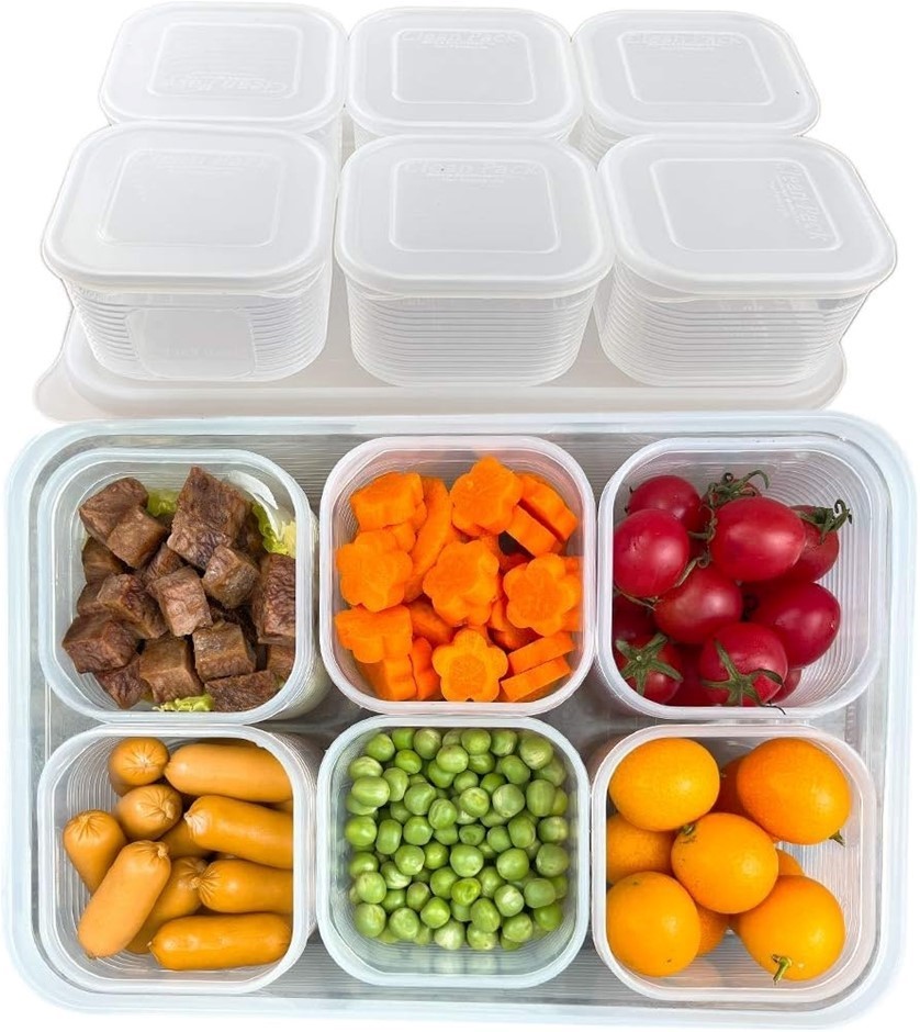 TETEBAK Food Storage Containers with Lids Airtight 6PCS Removable Individua
