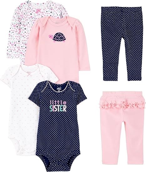 SIMPLE JOYS BY CARTER'S Baby 6-Piece Bodysuits (Short and Long Sleeve) and